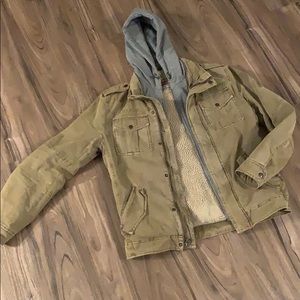 Levi’s canvas olive Sherpa lined jacket men’s m